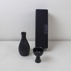 月鹽 黑色陶瓷獨酌禮盒 森林, 葫蘆清酒壺 + 帶柄酒杯, 1套