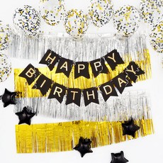 PartyPang 生日派對裝飾組, 亮片流蘇裝飾 金銀色, 1個
