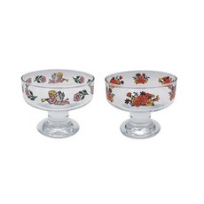 오체어스 상큼 글라스 디저트볼 2종 세트 1537, Garden of angel, Vintage bouquet, 1세트