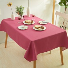 Market A 彩色防水素色桌布, 玫瑰色, 90 x 90 cm