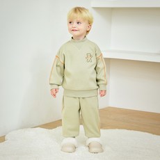 mollimelli Bebepoint 刷毛半高領上衣褲子套裝