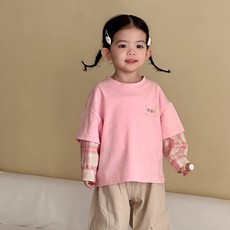 스타빈 포인트단추 레이어드 긴팔티