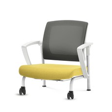 체어포커스 슬라이딩 좌식의자 C530, 화이트(팔걸이) + 블랙(등받이) + 고급 옐로우(방석), 1개