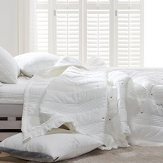 gBEDDING 60支棉絎縫水洗薄被, 白色的