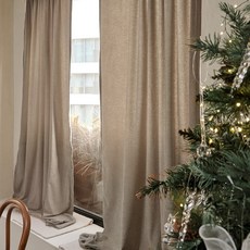 BAZAAR NOMAD毛圈天鵝絨防寒窗簾 窗戶型, 淺米色