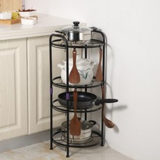 Life Bestf 鍋具4層收納架, 黑色的, 4段