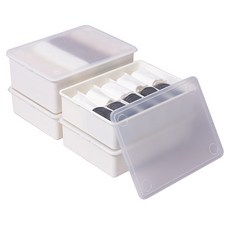 Iz Living 塑料內衣收納盒套裝帶象牙色半透明蓋子 1 個隔層 1p + 10 個隔層 2p + 15 個隔層 1p, 1組