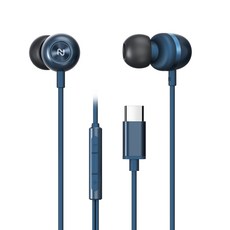 커네틱 C타입 이어폰 CDE-711NV 네이비 패시브노이즈캔슬링(PNC)