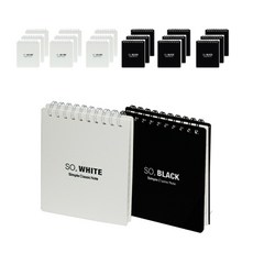 Day Story PP方形彈簧筆記本 70頁 2種組, 黑，白, 10套