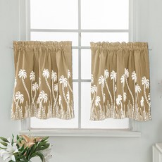 Maket Gamseong 可愛印花小窗簾, 款式2 米色