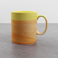 달소금 대형 투톤 도자기 맘모스머그컵 600ml, 레몬, 1개