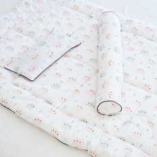 아띠블랑 유아용 코튼 침구 3종세트, 체크베어