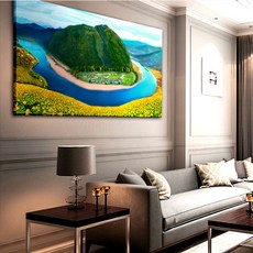 Baek&Art 吉地圖 背山臨水畫作 室內裝飾畫框 01 安東河回村, 1個