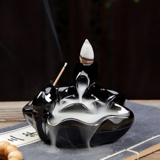 太陽Aroma香角香逆流香童子承香器 CH006, 黑色的