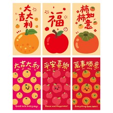 bebehome 財源廣進馬年紅包袋6件組 柿柿如意, 1包