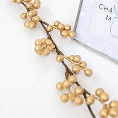 flowertree 室內牆面裝飾漿果掛飾 130cm, 金色