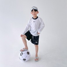 BerryCloset 兒童MOVE格紋防磨衣上衣+下身+泳帽3件組