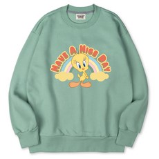 VENHIT Looney Tunes崔弟棉質雙面布大尺碼大學T WBRTOM3312F