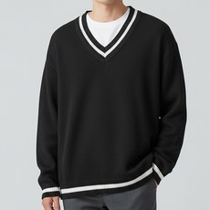 Raymon 男款 Brut 寬鬆版 V領 撞色 針織 T恤