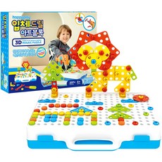 HAPPY PLAY 3D 立體鑽頭藝術積木工具遊戲組, 混色, 237個