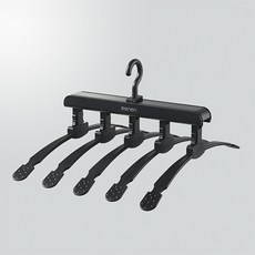 Lissi商店 5層防滑一鍵式衣架, 黑色, 1個