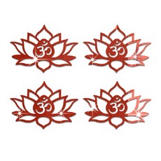 Felice 室內裝飾鏡面貼紙 4入, 紅色