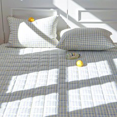 Lucidsleep 韓國製 柔軟Dream Check固定帶床墊, 藍色檸檬色