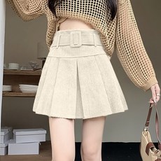 루나걸 여성용 펌킨 코듀로이 플리츠 스커트 L25WSK091612