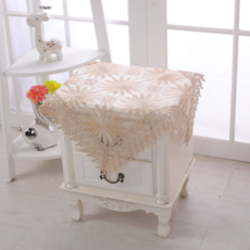 歐式蕾絲餐桌巾防塵蓋布, 60 x 60cm, 1個, 金粉色