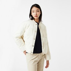 JAJU(자주) 여성용 클라우드 다운필 배색 숏 점퍼