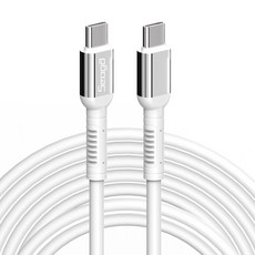서가 메탈 고강도 초고속 충전 케이블 C to C PD 60W, 3m, 화이트, 1개