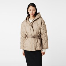 JAJU (JAJU) 女款 類羽絨 寬鬆版型 連帽 半長版外套