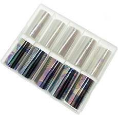 灰色摩登凝膠美甲藝術材料 雜訊感貼膜 2款 x 5入, 1個, 混合色