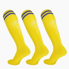 남성용 축구 논슬립 스포츠 니삭스, 옐로블루, 3세트