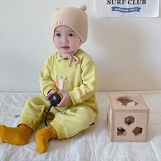 베베니즈 유아용 쓰리당근 라운드 우주복