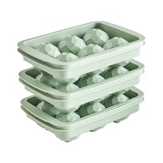 EASY&FREE 6格冰球製冰盒 3入, 綠色