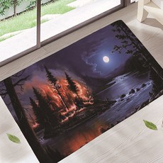 藍夜月光下背景氣氛轉換腳踏墊, 02, 1個