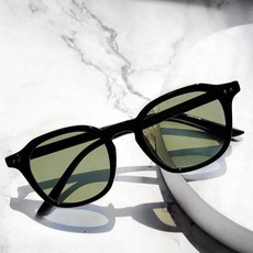 素色圓框抗UV太陽眼鏡 BB557+眼鏡收納盒