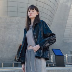 쥬시쥬디 여성용 J에코레더 오버핏 점퍼 JYJP121B