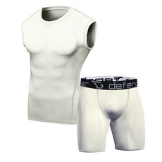 Defender 男士運動內層無袖背心 + 五分短褲套組 NSH