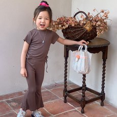 Starbean 女童修身蝴蝶結短袖靴型褲套裝