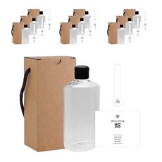 圓形扁平PET 250ml+一觸式黑蓋+簡約蜂蜜L+蜂蜜瓶封貼紙白色+盒子組, 10組