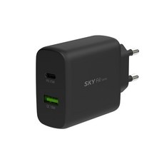 SKY Feel Q2Z 43W PPS PD Type-C 雙孔高速充電器轉接頭, 黑色, 1個