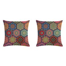 民族風花紋抱枕套 2入