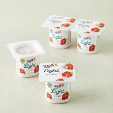 요플레 라이트 딸기, 80g, 4개