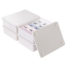 이즈리빙 칸칸칸 속옷 정리함 10칸 2p + 15칸 2p 세트, 아이보리 + 아이보리뚜껑, 1세트