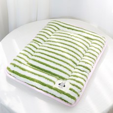 PASTEL PET 寵物超細纖維條紋坐墊, 綠色, 1個