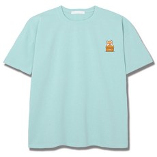 일루소 남녀공용 로고 시바견 하우스 아이스 분또 오버핏 반팔티