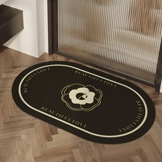 Withome 現代黑玫瑰乾爽地墊, 黑色, 1個