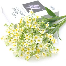 Happy Village 油菜花人造花束 3入, 白色的